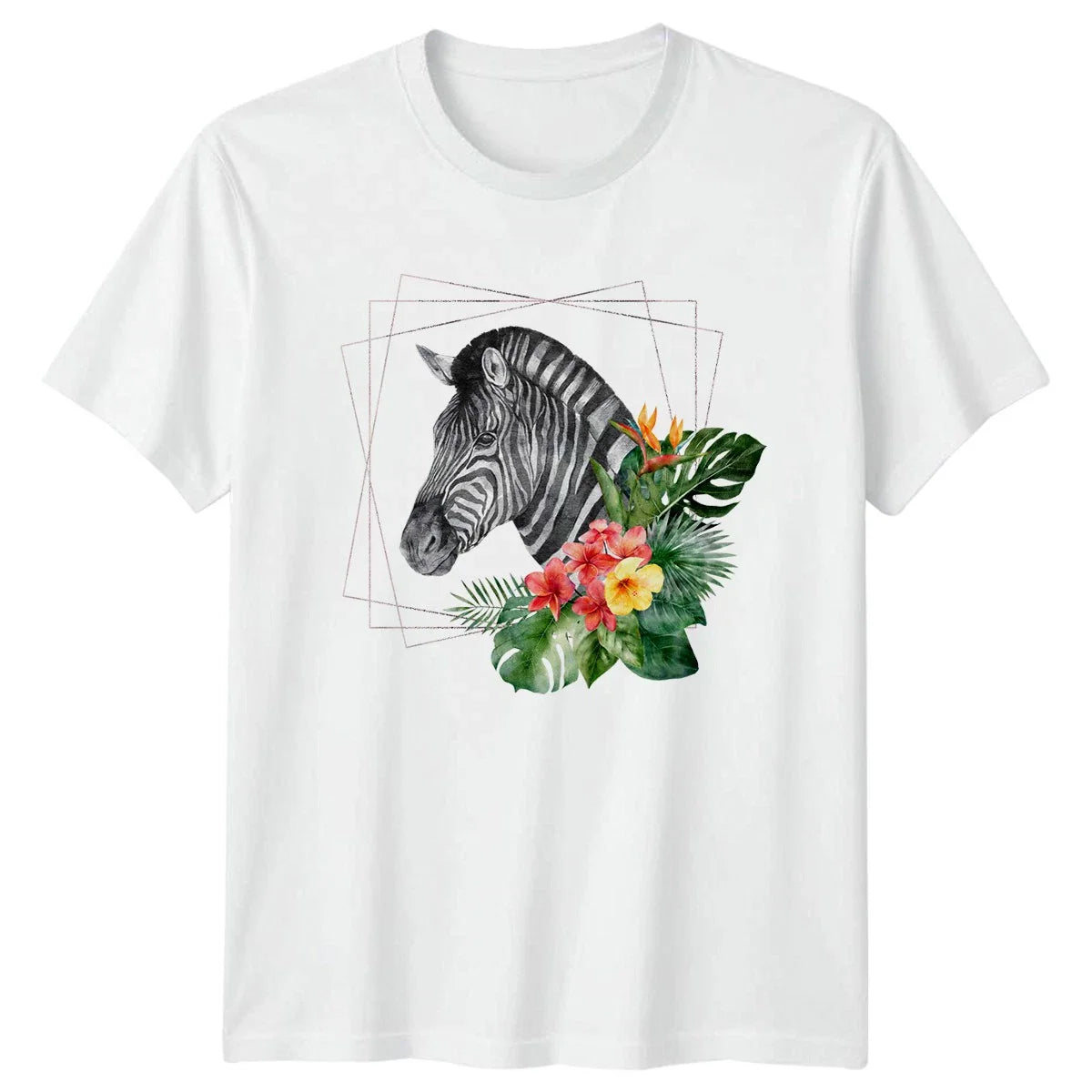 Boho Botanical Safari Zebra Head Womens T-Shirt Tropical Animal Wildlife Unisex T-shirt, Sweatshirt, Hoodie, Long Sleeve Tee - T-Shirt, Sweatshirt, Hoodie