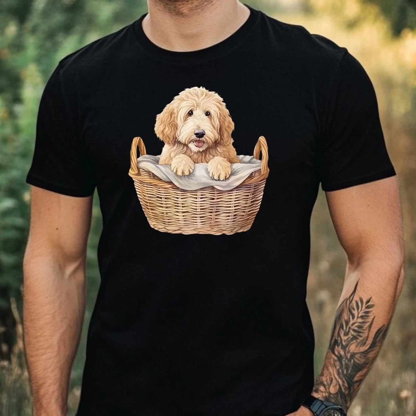 Mens Watercolour Goldendoodle Dog Print Cotton T-Shirt Size XS to 5XL Unisex T-shirt, Sweatshirt, Hoodie, Long Sleeve Tee - T-Shirt, Sweatshirt, Hoodie