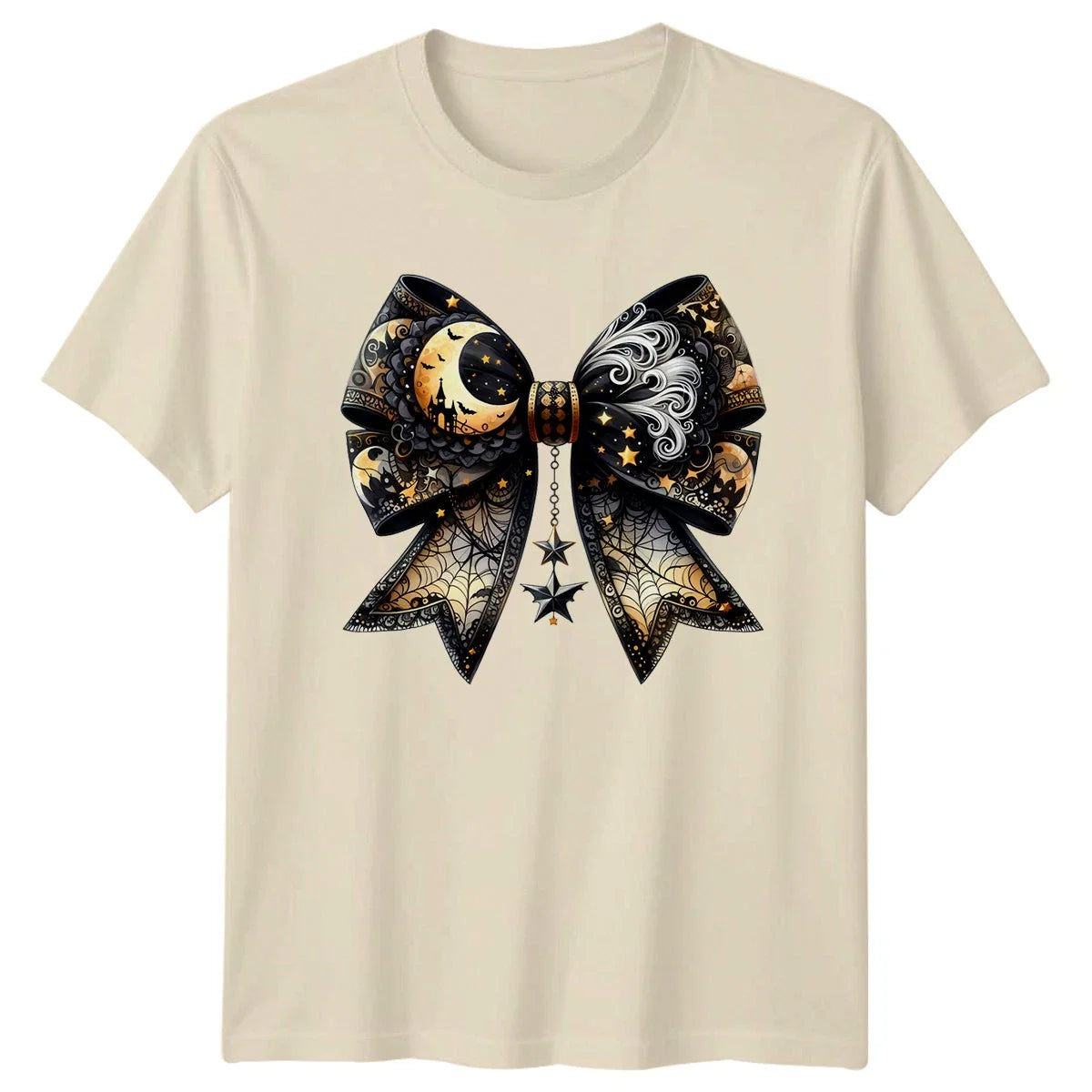 Ornate Bow Gothic Fantasy Halloween Mens Womens Graphic Tee Dark Style Unisex T-shirt, Sweatshirt, Hoodie, Long Sleeve Tee - T-Shirt, Sweatshirt, Hoodie