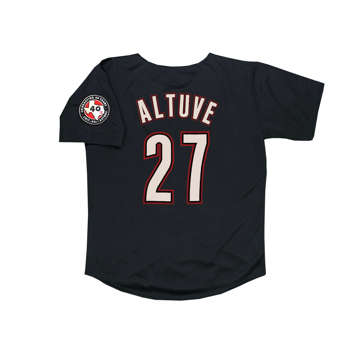 Jose Altuve 2012 Houston Astros Black Men's Jersey baseball jersey product view 1