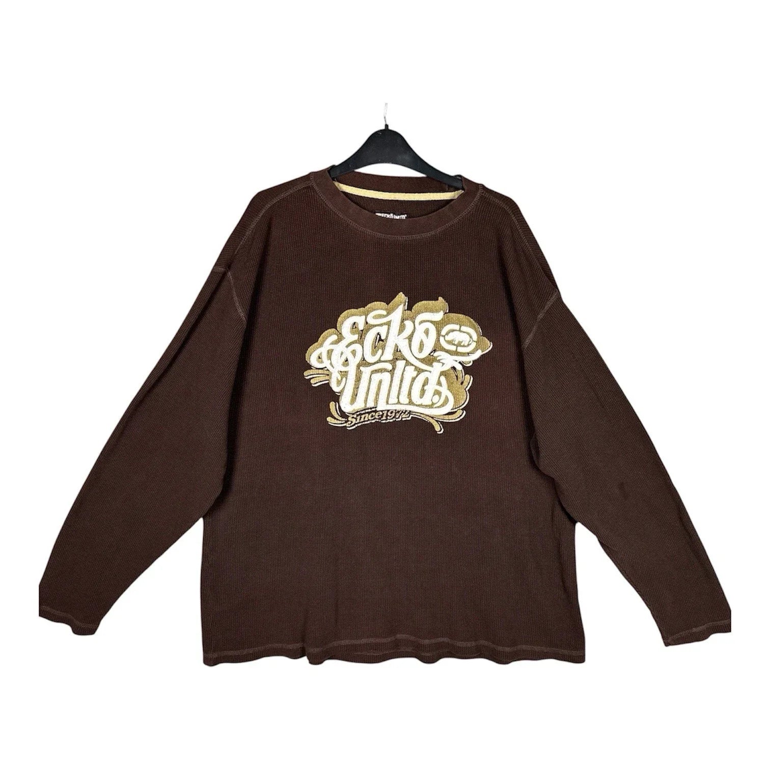 Vtg Ecko Unltd XXL Brown Waffle Long Slv Logo Shirt Hip Hop Y2K Streetwear 2XL Unisex T-shirt, Sweatshirt, Hoodie, Long Sleeve Tee - T-Shirt, Sweatshirt, Hoodie