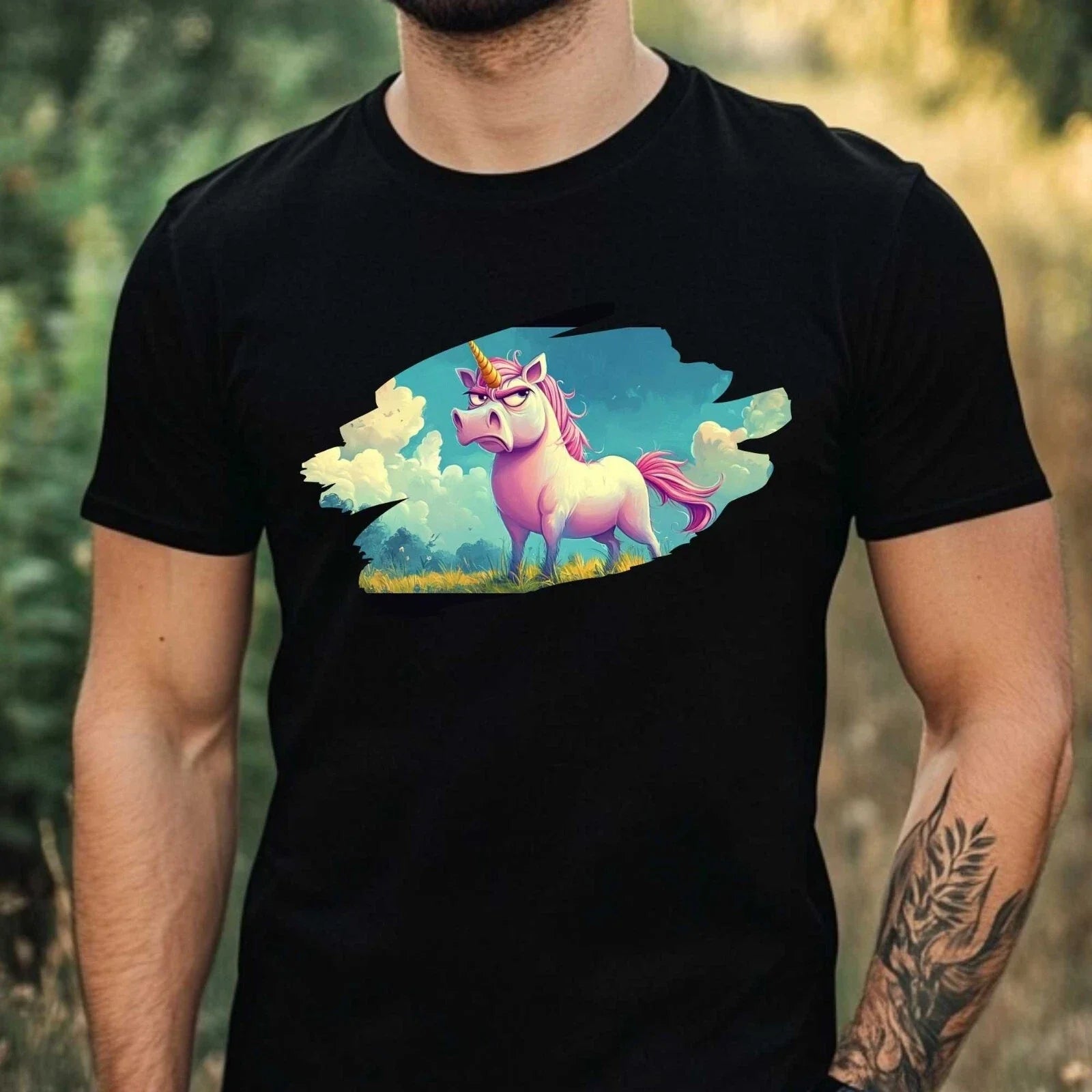 Mens Funny Grumpy Unicorn Print Cotton T-Shirt Size XS to 5XL Unisex T-shirt, Sweatshirt, Hoodie, Long Sleeve Tee - T-Shirt, Sweatshirt, Hoodie