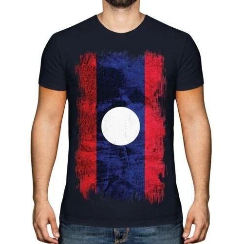 LAOS GRUNGE FLAG MENS T-SHIRT TEE TOP LAO FOOTBALL LAOTIAN GIFT SHIRT Unisex T-shirt, Sweatshirt, Hoodie, Long Sleeve Tee - T-Shirt, Sweatshirt, Hoodie