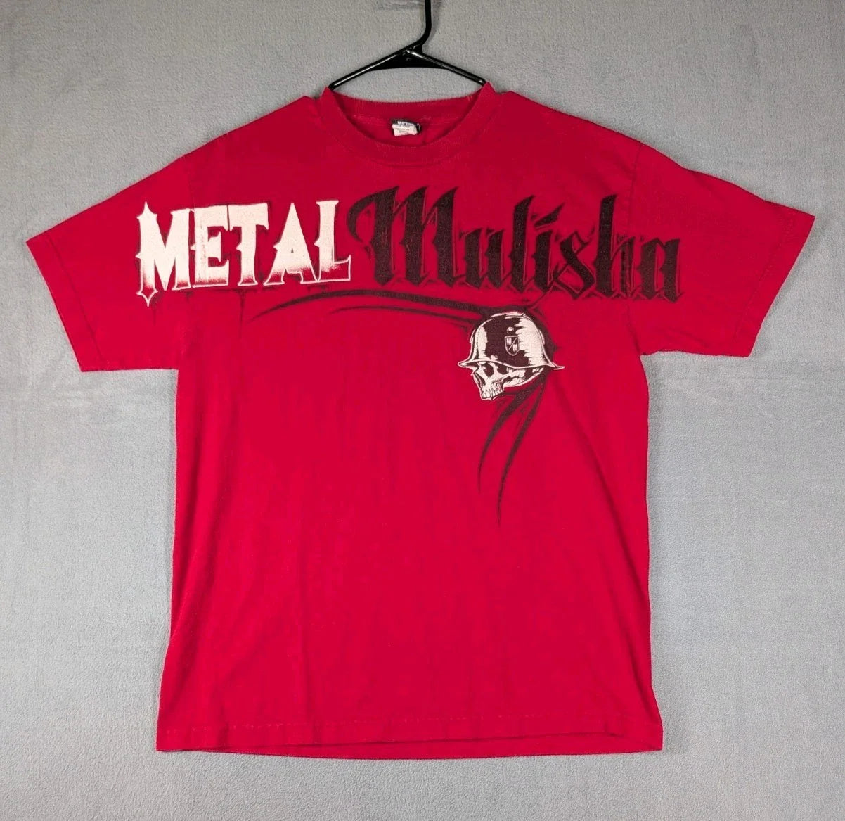 Metal Mulisha Mens Large Y2K Red Graphic Skull Biker Moto Streetwear T Shirt Unisex T-shirt, Sweatshirt, Hoodie, Long Sleeve Tee - T-Shirt, Sweatshirt, Hoodie
