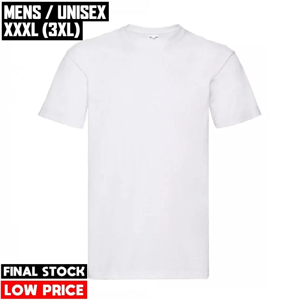 XXXL White T Shirt 3XL Super Premium Fruit of the Loom Mens Unisex Short Sleeve Unisex T-shirt, Sweatshirt, Hoodie, Long Sleeve Tee - T-Shirt, Sweatshirt, Hoodie