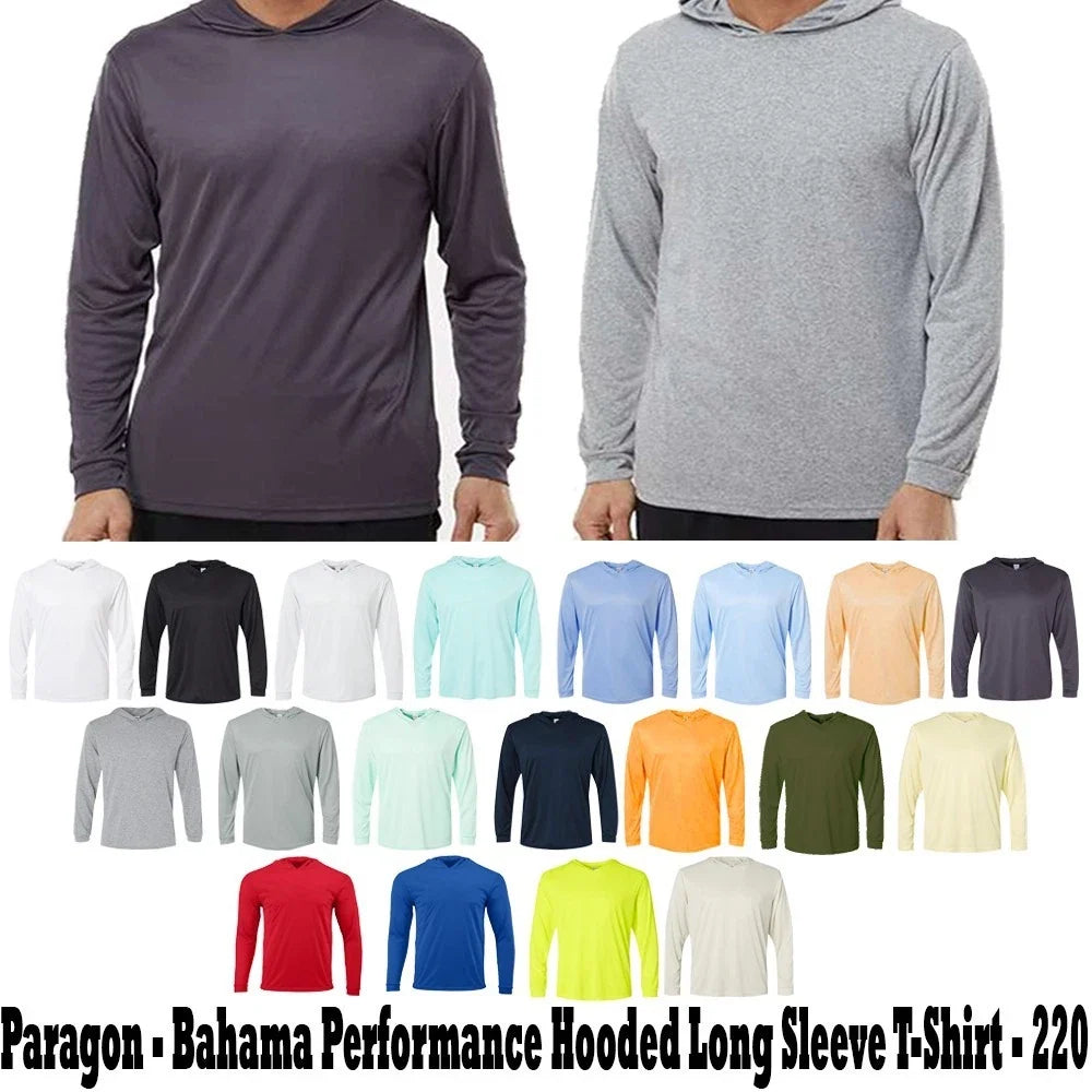 Unisex Bahama Performance Hooded Long Sleeve T-Shirt - Paragon 220 Unisex T-shirt, Sweatshirt, Hoodie, Long Sleeve Tee - T-Shirt, Sweatshirt, Hoodie
