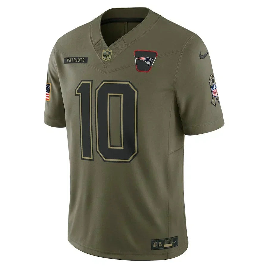 New England Patriots Drake Maye 2025 Salute To Service NFL Limited Jersey football jersey product view 2