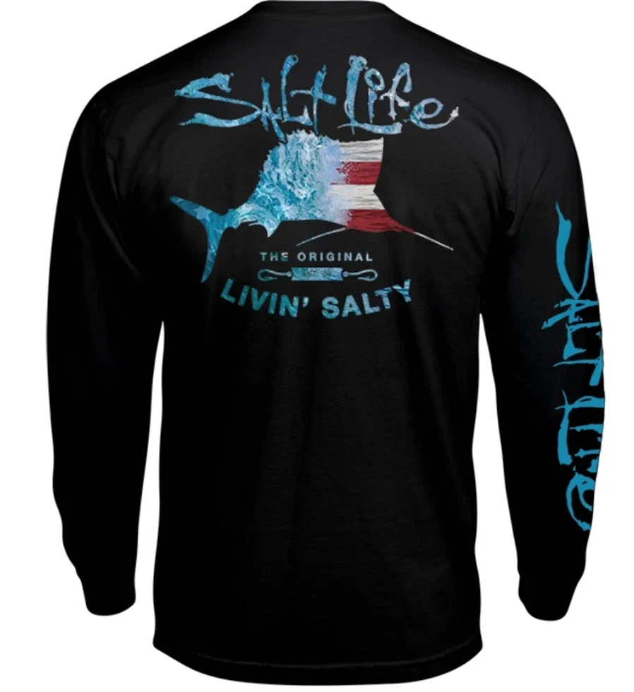 Mens Salt Life Amerisail Graphic Pocket L/S T-Shirt BLACK - XL - NWT Unisex T-shirt, Sweatshirt, Hoodie, Long Sleeve Tee - T-Shirt, Sweatshirt, Hoodie