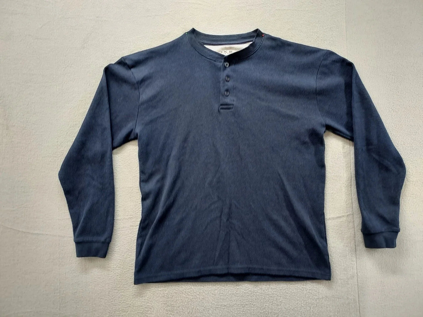 Ike By Ike Behar Men Tee Shirt L Blue Waffle Henley Neck Long Sleeve Casual Boho Unisex T-shirt, Sweatshirt, Hoodie, Long Sleeve Tee - T-Shirt, Sweatshirt, Hoodie