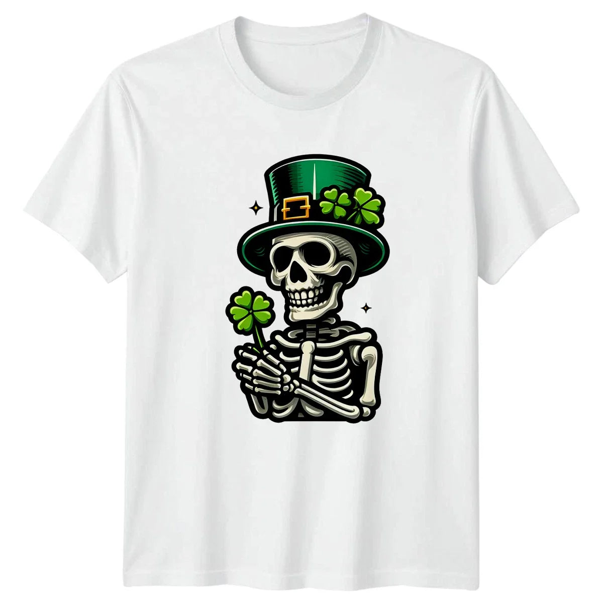 Skeleton St Patricks Day Clover Luck T-Shirt Irish Gothic St Patricks Day Unisex T-shirt, Sweatshirt, Hoodie, Long Sleeve Tee - T-Shirt, Sweatshirt, Hoodie