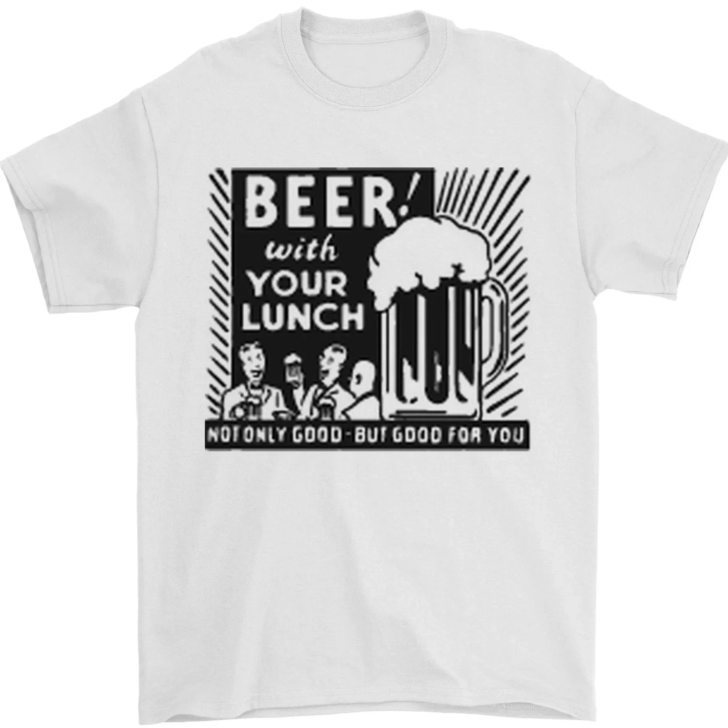 Beer with Your Lunch Funny Alcohol Mens T-Shirt 100% Cotton Unisex T-shirt, Sweatshirt, Hoodie, Long Sleeve Tee - T-Shirt, Sweatshirt, Hoodie