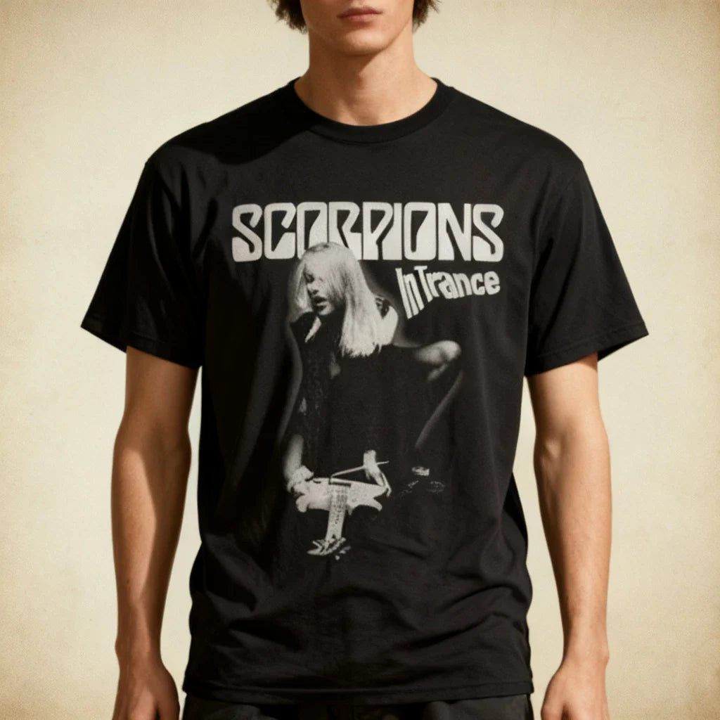 Scorpions In Trance T-Shirt Black Short Sleeve NWT Unisex T-shirt, Sweatshirt, Hoodie, Long Sleeve Tee - T-Shirt, Sweatshirt, Hoodie