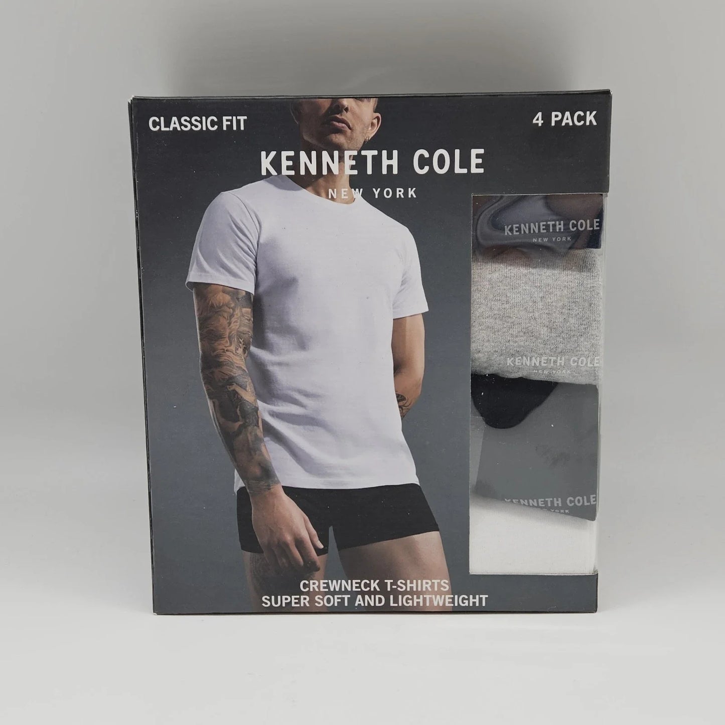 4Pk KENNETH COLE Men S M L XL White Black Gray Crew Neck Cotton Logo T Shirt Set Unisex T-shirt, Sweatshirt, Hoodie, Long Sleeve Tee - T-Shirt, Sweatshirt, Hoodie