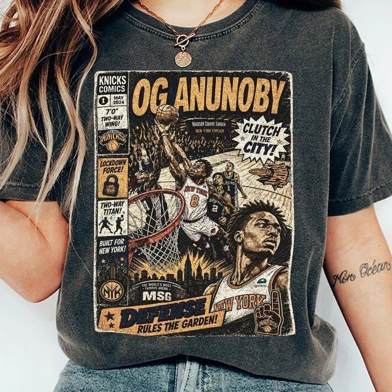 OG Anunoby Retro Comic Basketball Style  Shirt Unisex T-shirt, Sweatshirt, Hoodie, Long Sleeve Tee - T-Shirt, Sweatshirt, Hoodie