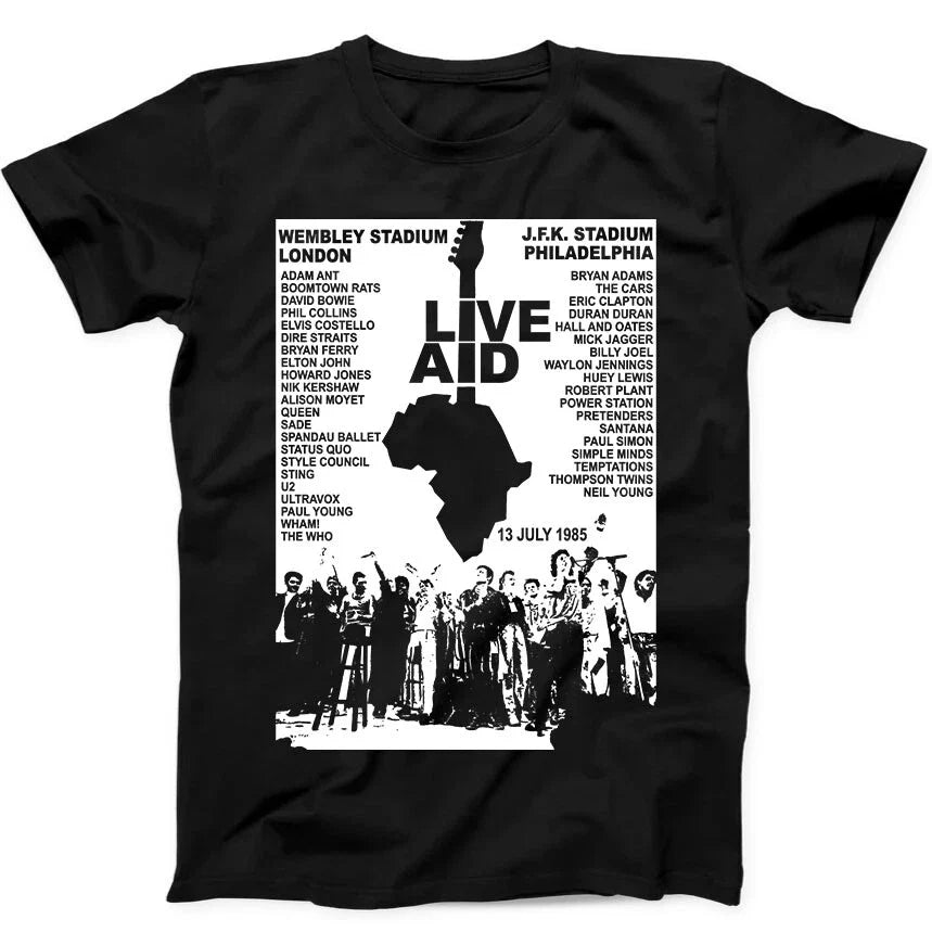 Live Aid Concert Music Gig Event Live 1985 Wembley 80s Gift Tee  T Shirt 30 Unisex T-shirt, Sweatshirt, Hoodie, Long Sleeve Tee - T-Shirt, Sweatshirt, Hoodie