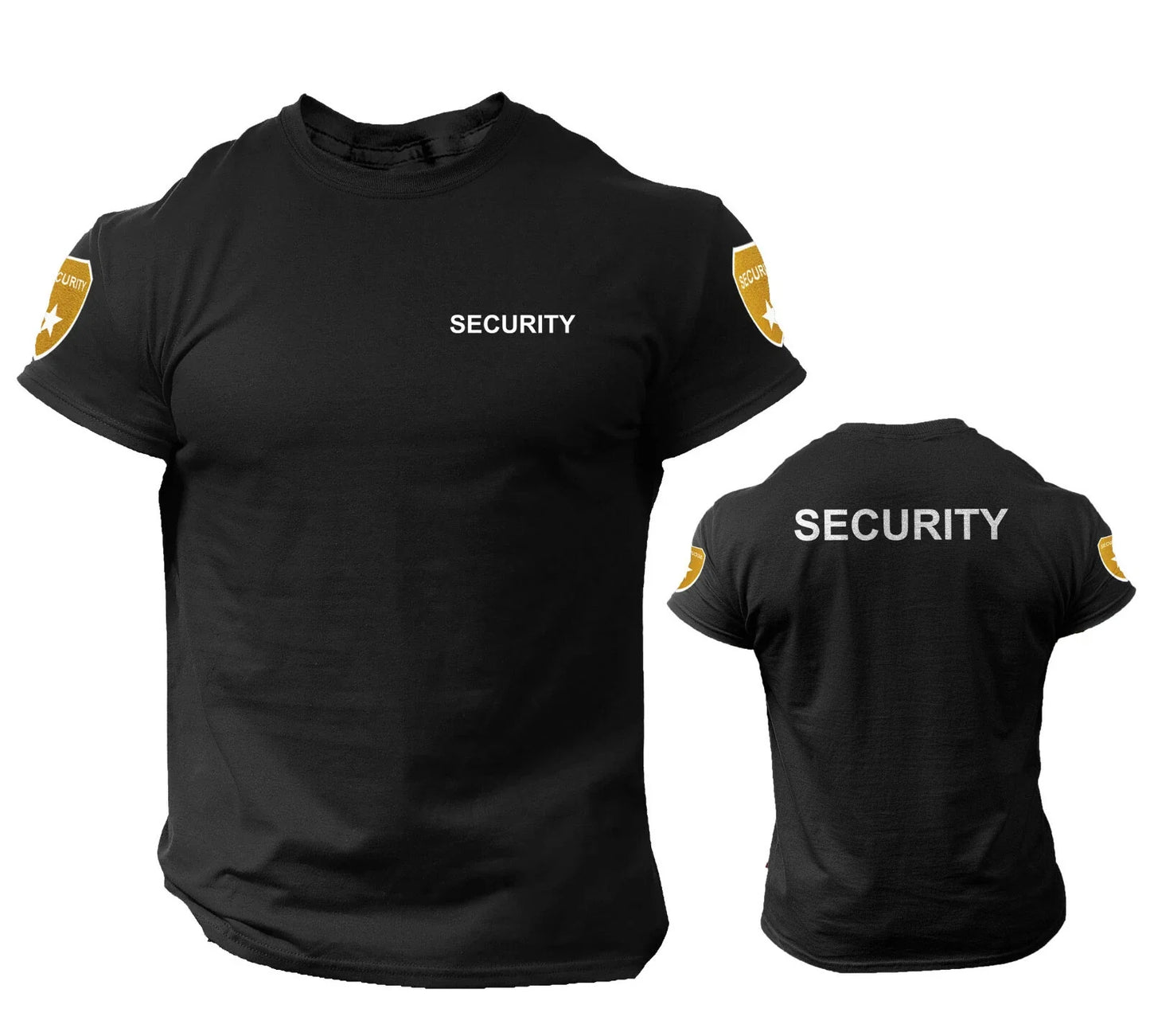 Security T Shirt Event Staff Office Double Sided Badge Front/Back Unisex T-shirt, Sweatshirt, Hoodie, Long Sleeve Tee - T-Shirt, Sweatshirt, Hoodie