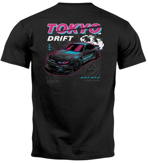 Tokyo Japan Racing Car Urban Fashion Back Print and Chest Logo Men's T-Shirt Unisex T-shirt, Sweatshirt, Hoodie, Long Sleeve Tee - T-Shirt, Sweatshirt, Hoodie