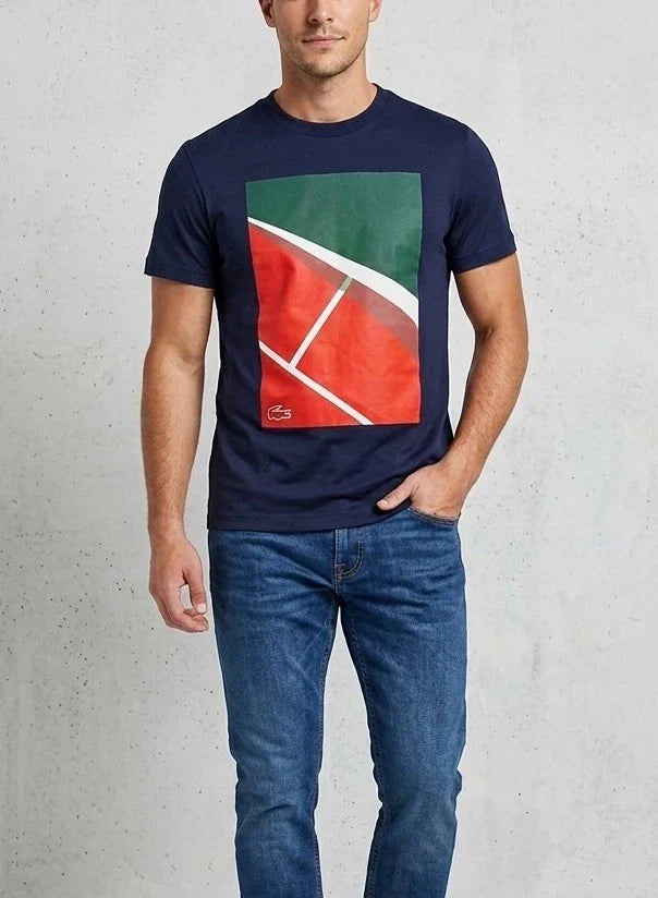 Lacoste Tshirt  Sport / Tennis Court / Ultra Dry T-Shirt / Navy Blue / 5-L Unisex T-shirt, Sweatshirt, Hoodie, Long Sleeve Tee - T-Shirt, Sweatshirt, Hoodie
