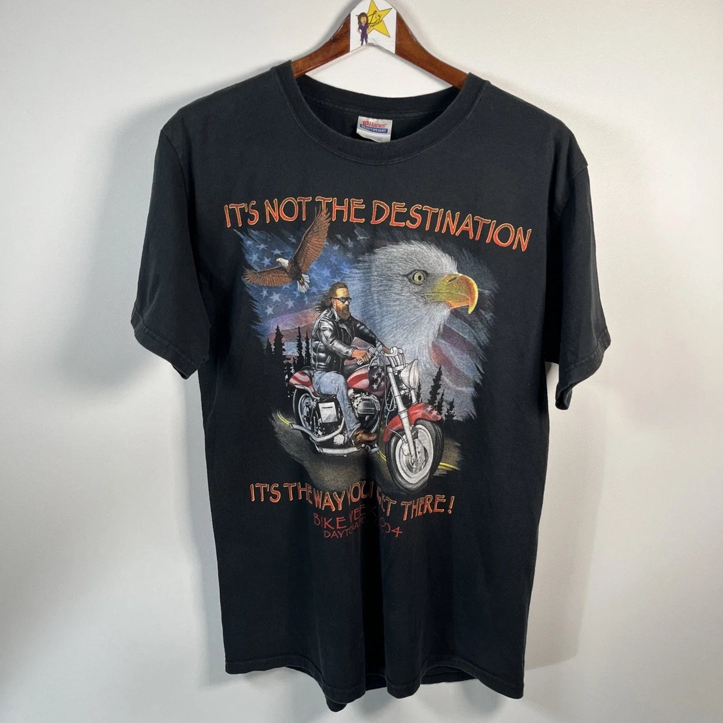 VTG Daytona Bike Week Double Sided Graphic T Shirt Y2K Large Patriotic Eagle Unisex T-shirt, Sweatshirt, Hoodie, Long Sleeve Tee - T-Shirt, Sweatshirt, Hoodie