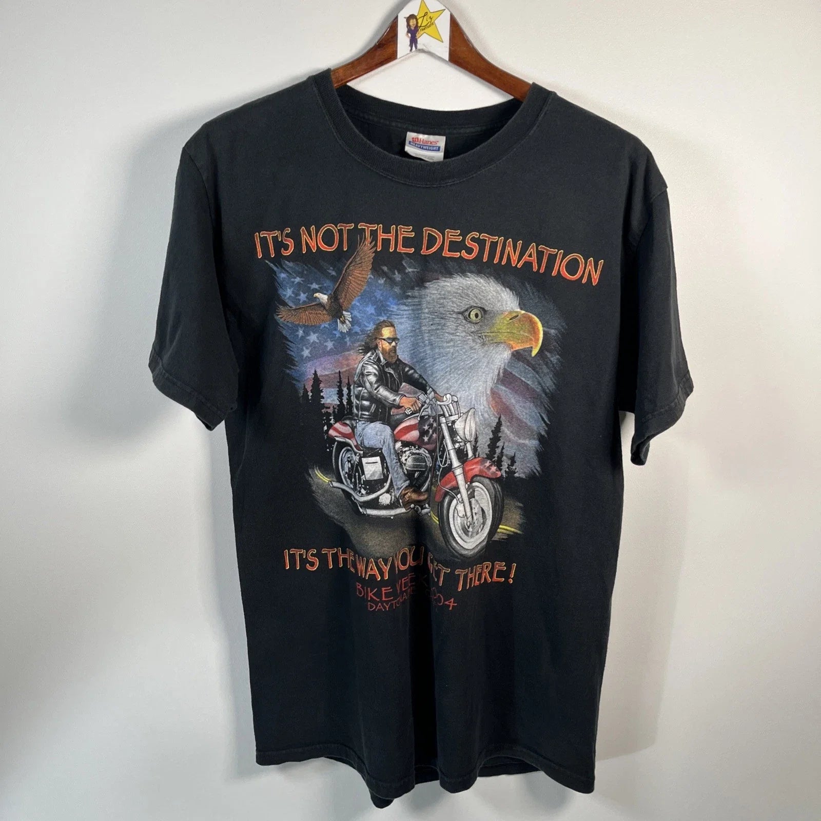 VTG Daytona Bike Week Double Sided Graphic T Shirt Y2K Large Patriotic Eagle Unisex T-shirt, Sweatshirt, Hoodie, Long Sleeve Tee - T-Shirt, Sweatshirt, Hoodie