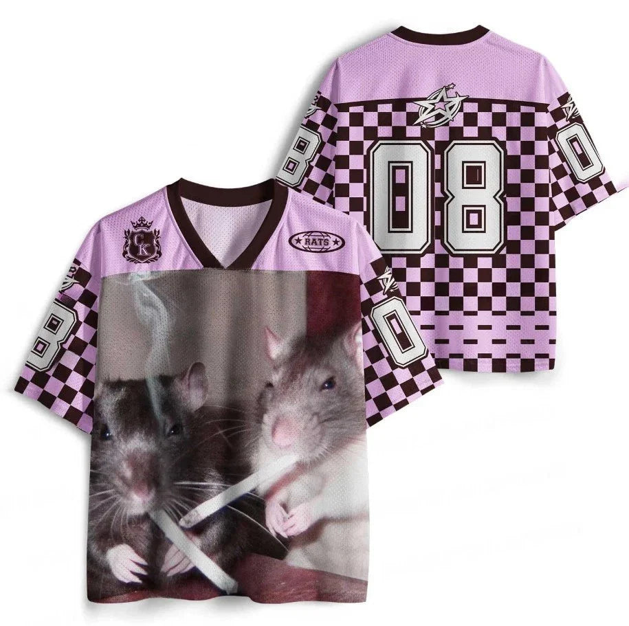 Custom Smoking Rats Y2K Sport Jersey Shirts Unisex T-shirt, Sweatshirt, Hoodie, Long Sleeve Tee - T-Shirt, Sweatshirt, Hoodie