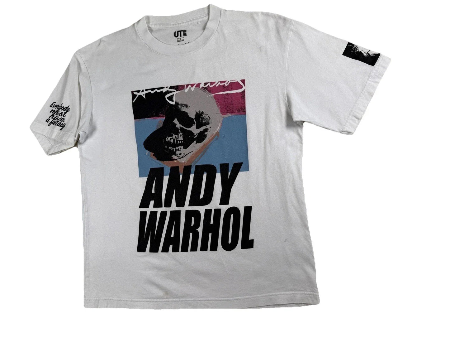Uniqlo T Shirt Mens Small White Andy Warhol Skull Pop Art Graphic UT Tee Unisex T-shirt, Sweatshirt, Hoodie, Long Sleeve Tee - T-Shirt, Sweatshirt, Hoodie