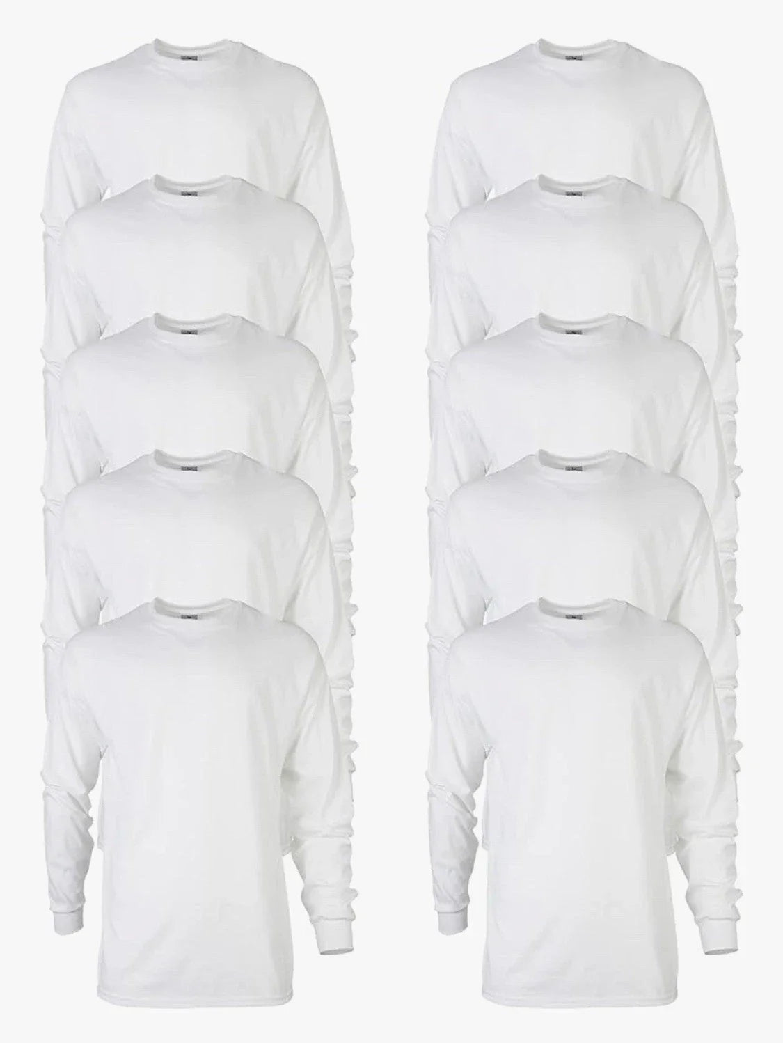 Gildan G2400 Ultra Cotton Long Sleeve T-Shirt White 10-Pack Unisex Size L Unisex T-shirt, Sweatshirt, Hoodie, Long Sleeve Tee - T-Shirt, Sweatshirt, Hoodie