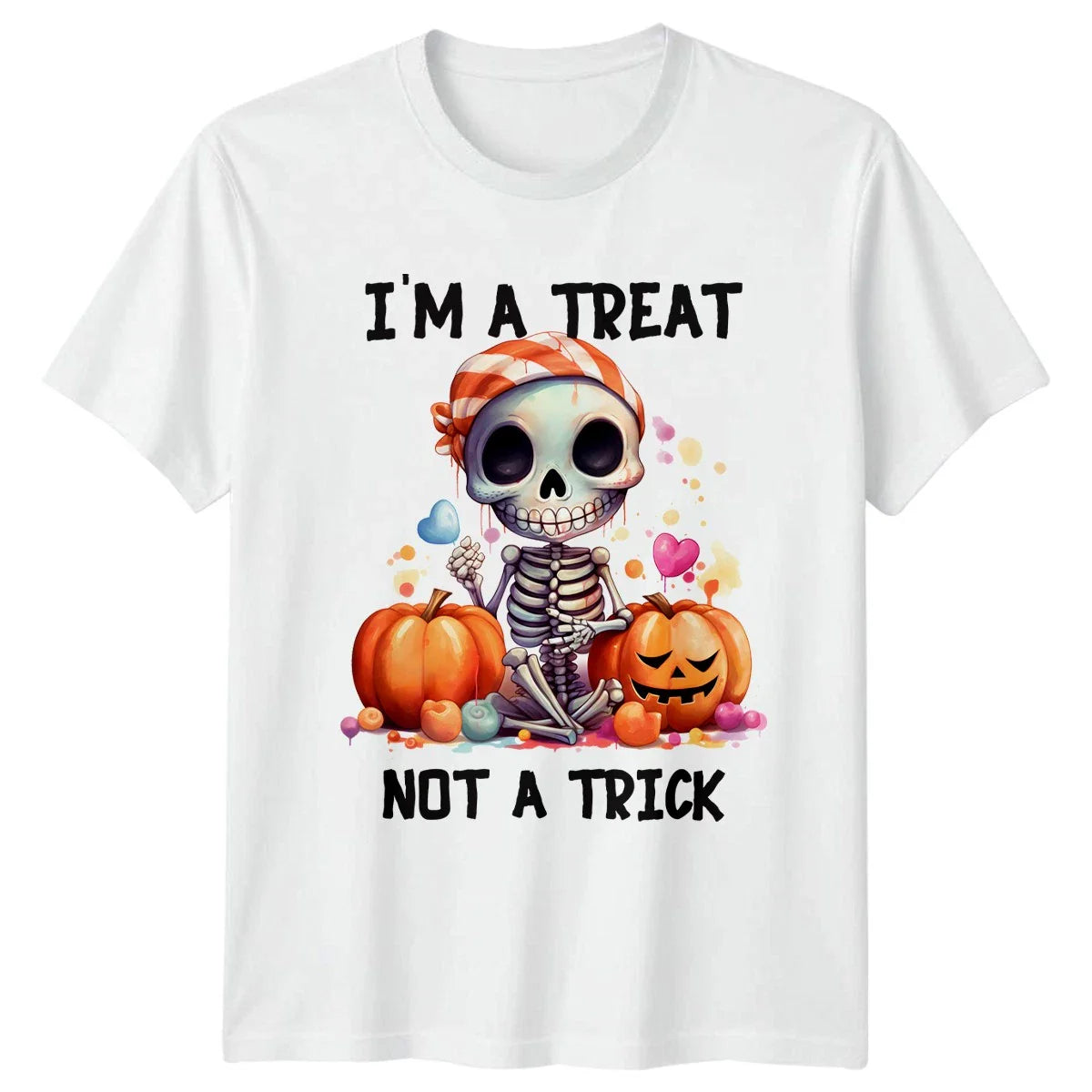 Im A Treat Not A T-Shirt Cute Skeleton Halloween Halloween Gift For Him And Her Unisex T-shirt, Sweatshirt, Hoodie, Long Sleeve Tee - T-Shirt, Sweatshirt, Hoodie