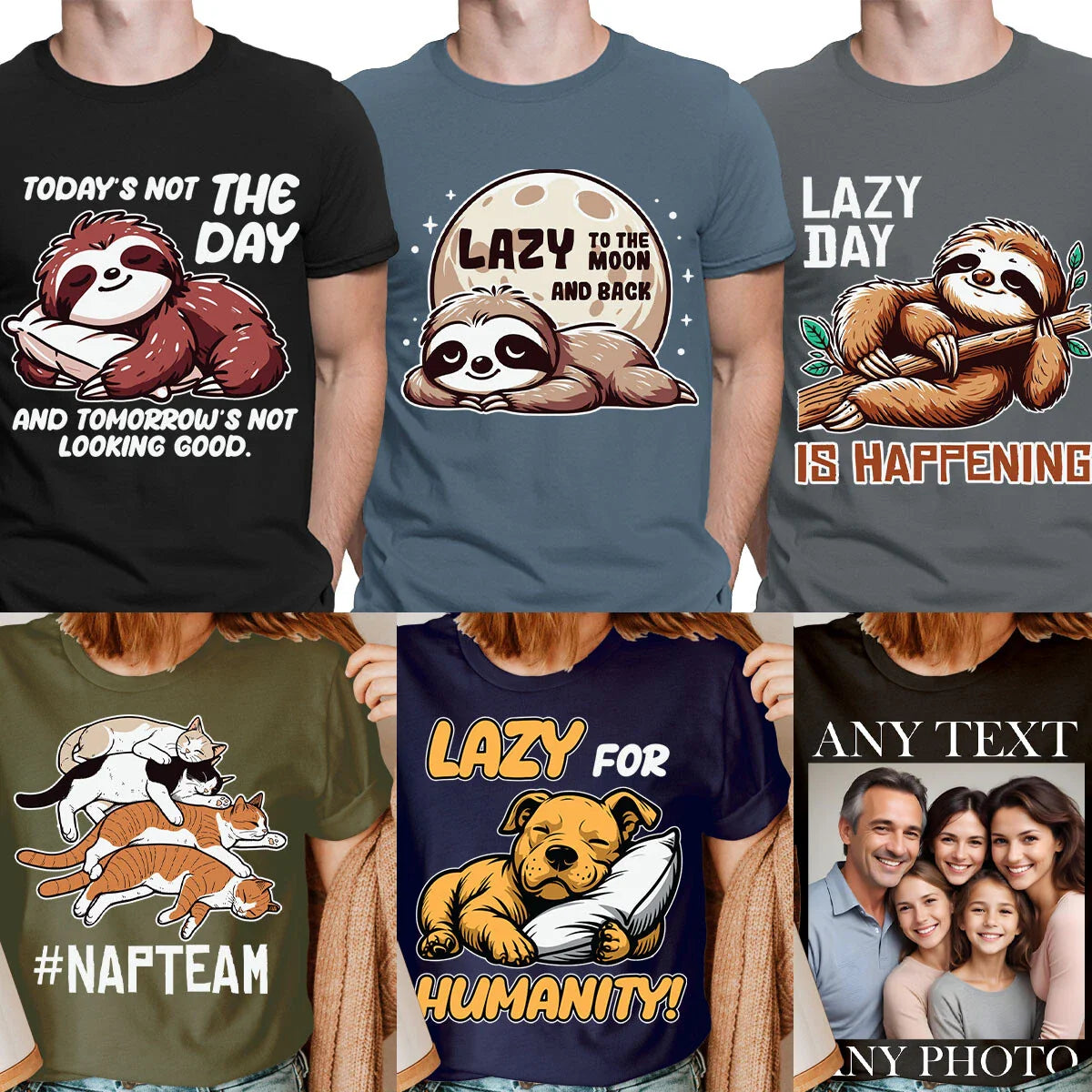 Funny Lazy Animal Unisex T-Shirts Perfect for a Chill Vibe Unisex T-shirt, Sweatshirt, Hoodie, Long Sleeve Tee - T-Shirt, Sweatshirt, Hoodie