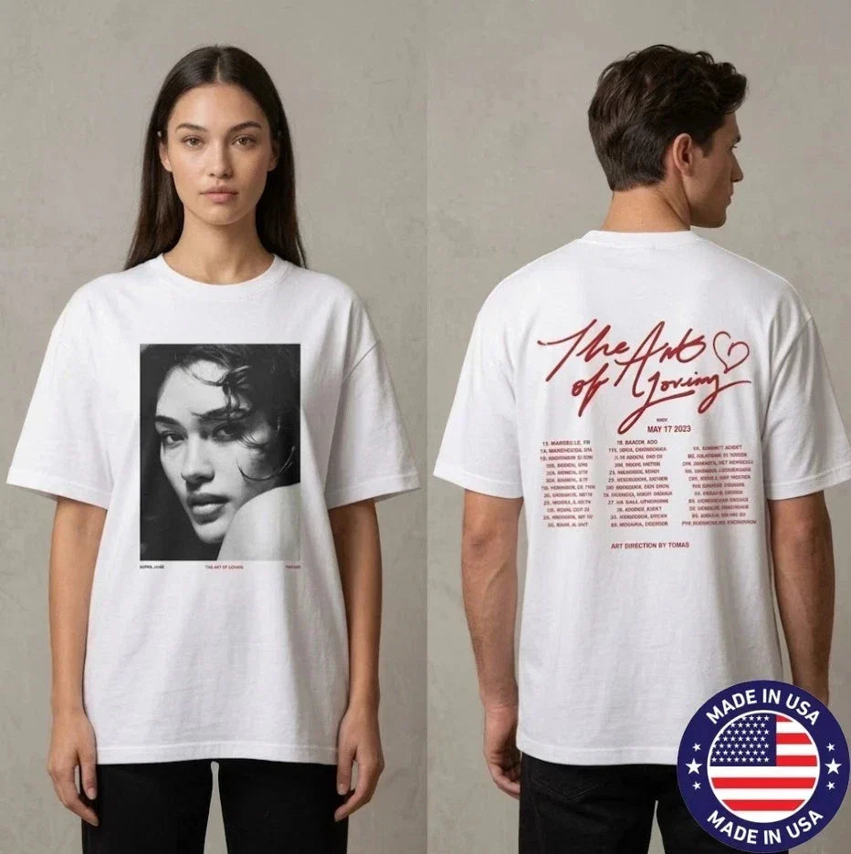 Olivia Dean T-Shirt The Art of Loving 2026 Tour Dates Portrait Two Sided Merch Unisex T-shirt, Sweatshirt, Hoodie, Long Sleeve Tee - T-Shirt, Sweatshirt, Hoodie
