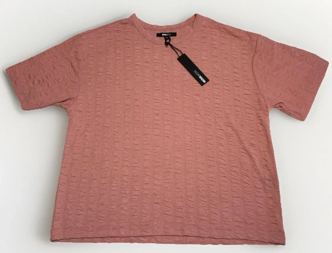 Novamen Shirt Mens XL Textured Salmon Solid Y2K 90s Style NEW! with Tags Unisex T-shirt, Sweatshirt, Hoodie, Long Sleeve Tee - T-Shirt, Sweatshirt, Hoodie
