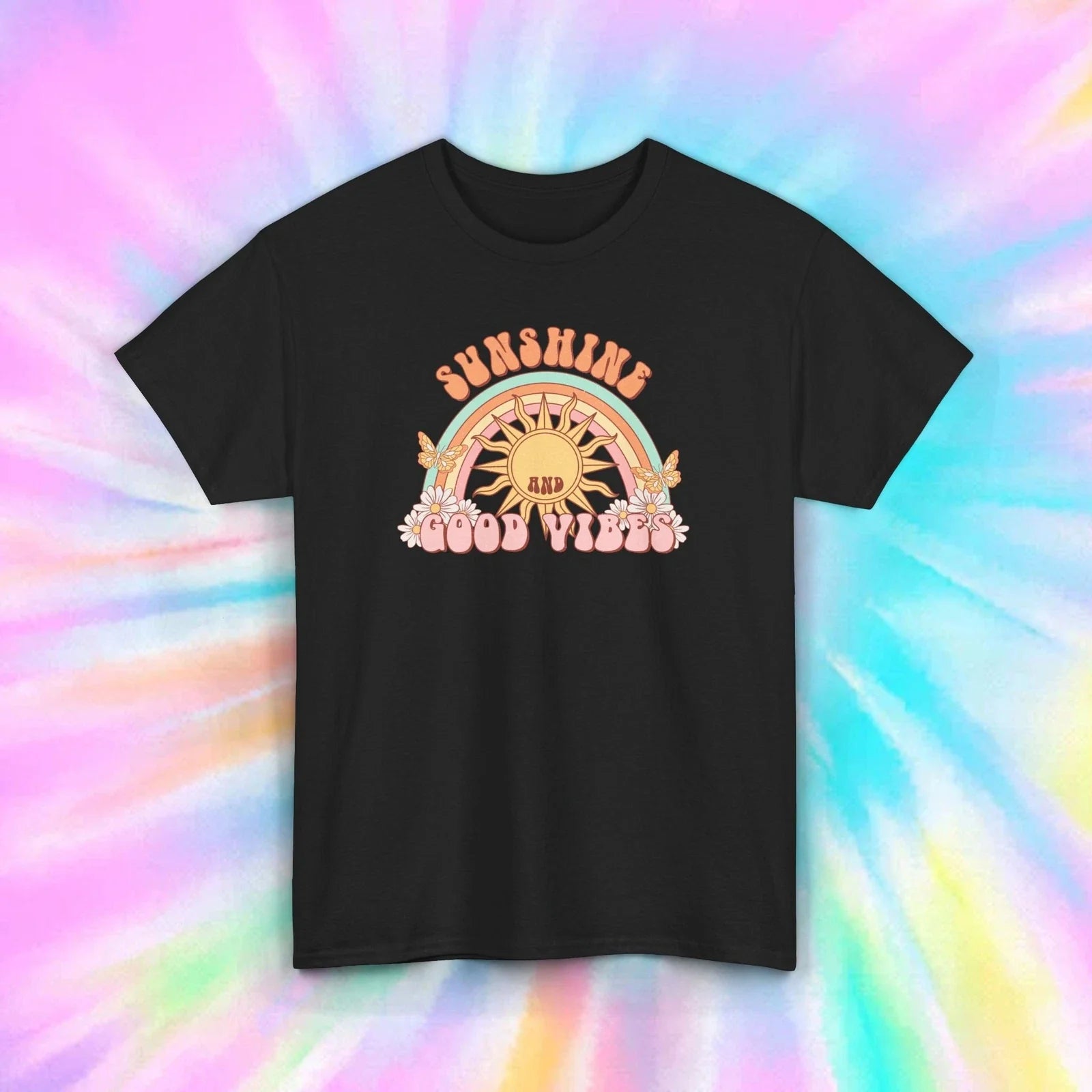 Retro Sunshine and Good Vibes Shirt S-5XL Boho Summer Aesthetic Gift Tee Unisex T-shirt, Sweatshirt, Hoodie, Long Sleeve Tee - T-Shirt, Sweatshirt, Hoodie