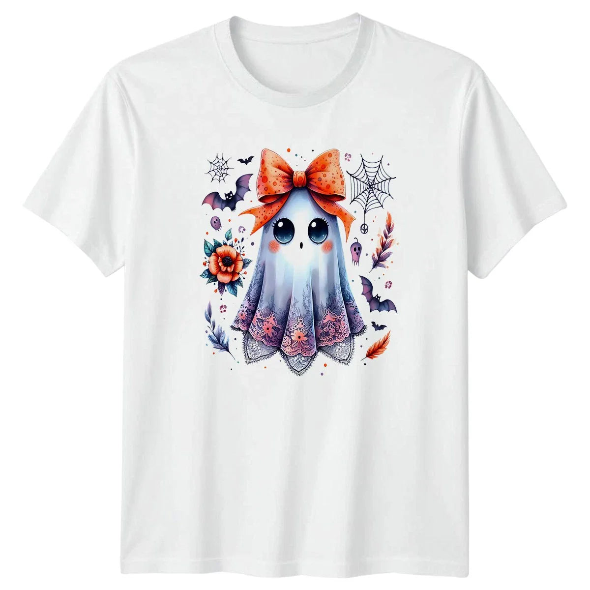 Kawaii Ghost Halloween Holidays Mens T Shirt Womens Tee Graphic Unisex Top Unisex T-shirt, Sweatshirt, Hoodie, Long Sleeve Tee - T-Shirt, Sweatshirt, Hoodie
