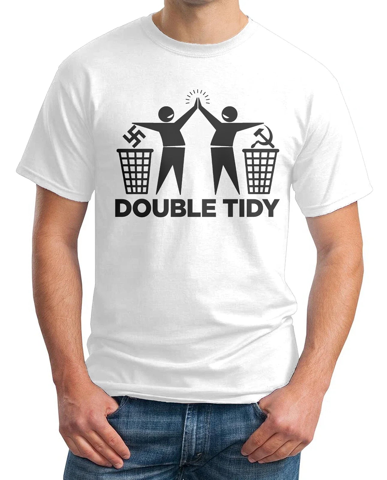 Bin Fascism & Communism : Keep Britain Double Tidy Parody! Mens Premium T-shirt Unisex T-shirt, Sweatshirt, Hoodie, Long Sleeve Tee - T-Shirt, Sweatshirt, Hoodie