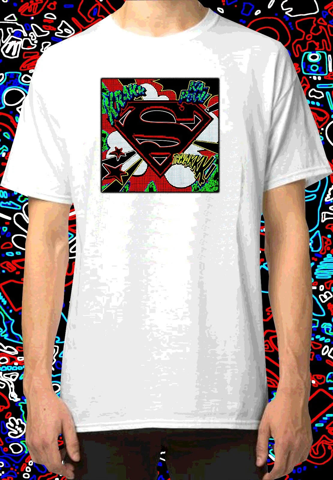 Pop Art Rock Punk Retro Vintage Cult Superman comic T Shirt INISHED Productions Unisex T-shirt, Sweatshirt, Hoodie, Long Sleeve Tee - T-Shirt, Sweatshirt, Hoodie