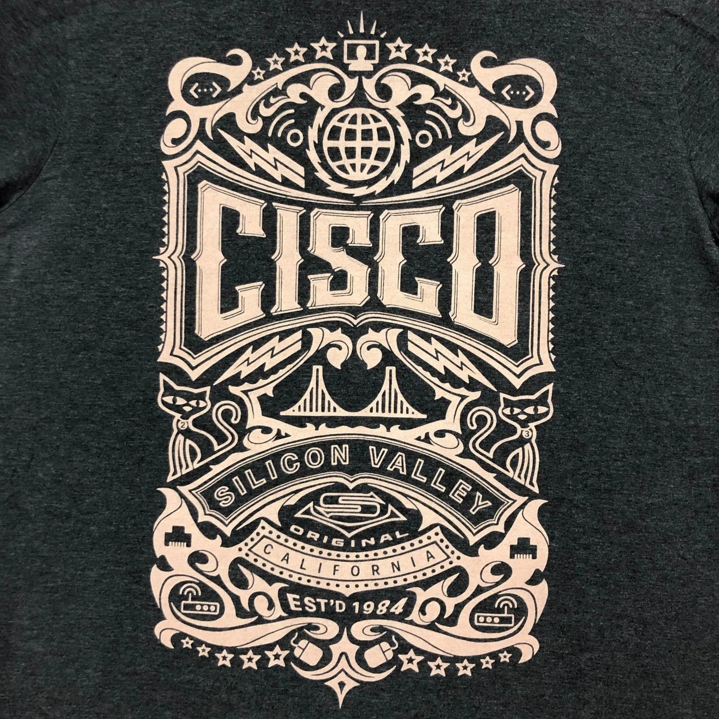 Cisco Silicon Valley T-Shirt Kustom Kult Artist Signature Series Gray Medium Unisex T-shirt, Sweatshirt, Hoodie, Long Sleeve Tee - T-Shirt, Sweatshirt, Hoodie