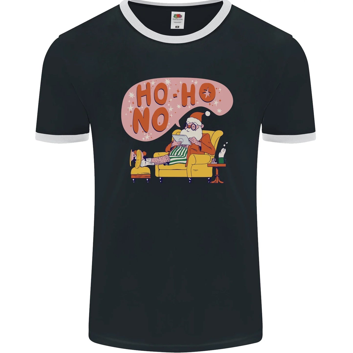 HO HO No Funny Lazy Christmas Bah Humbug Xmas Mens Ringer T-Shirt FotL Unisex T-shirt, Sweatshirt, Hoodie, Long Sleeve Tee - T-Shirt, Sweatshirt, Hoodie