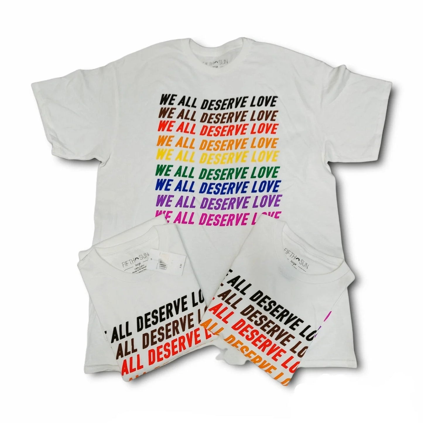 Mens Unisex "We all deserve Love " Graphic Printed T-shirt Everyday Comfort Unisex T-shirt, Sweatshirt, Hoodie, Long Sleeve Tee - T-Shirt, Sweatshirt, Hoodie