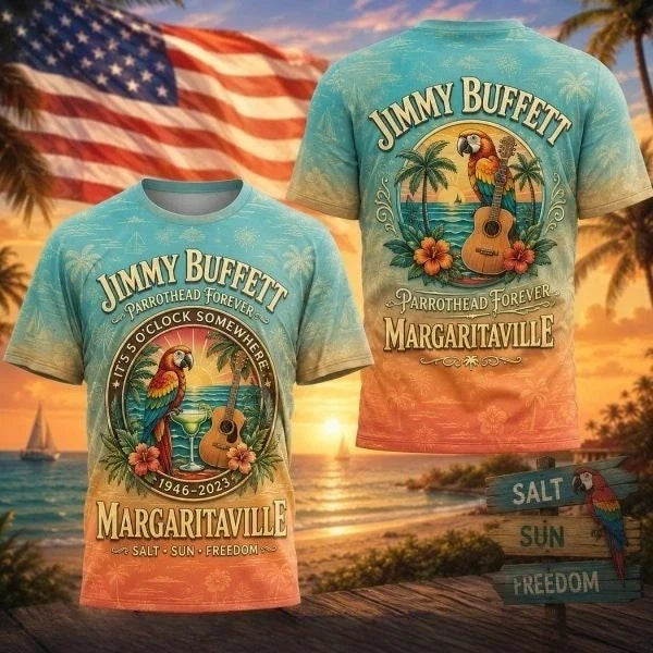 Jimmy Buffett Margaritaville Parrothead Forever Limited Edition 3D Tshirt Unisex T-shirt, Sweatshirt, Hoodie, Long Sleeve Tee - T-Shirt, Sweatshirt, Hoodie