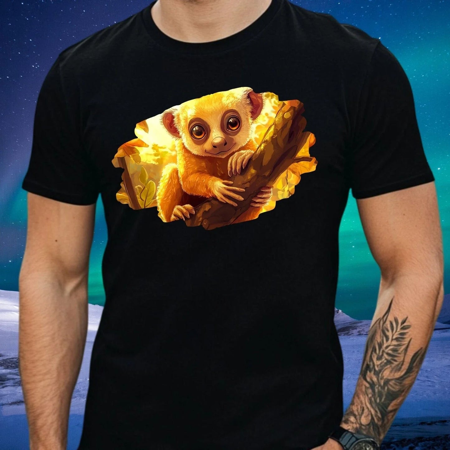 Mens Kinkajou Animal Print Cotton T-Shirt Size XS to 5XL Unisex T-shirt, Sweatshirt, Hoodie, Long Sleeve Tee - T-Shirt, Sweatshirt, Hoodie