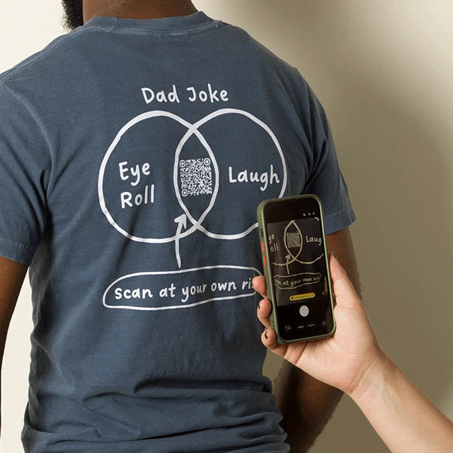 Scan at Your Own Risk Dad Joke QR Tee Gift For Father Day Unisex T-shirt, Sweatshirt, Hoodie, Long Sleeve Tee - T-Shirt, Sweatshirt, Hoodie