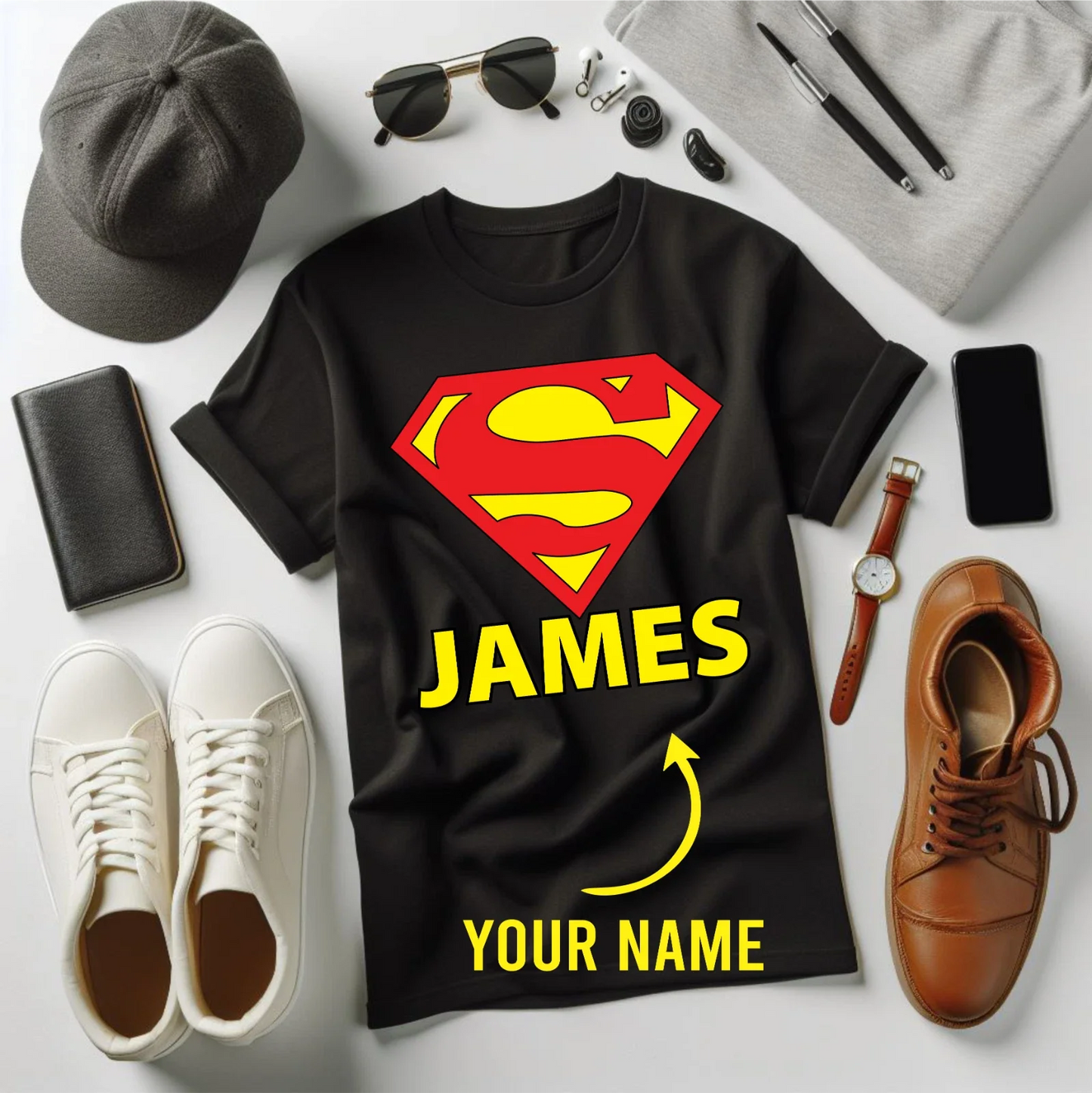 Personalised Super Dad T-Shirt Father Day Birthday Gift Superhero Unisex Top Unisex T-shirt, Sweatshirt, Hoodie, Long Sleeve Tee - T-Shirt, Sweatshirt, Hoodie