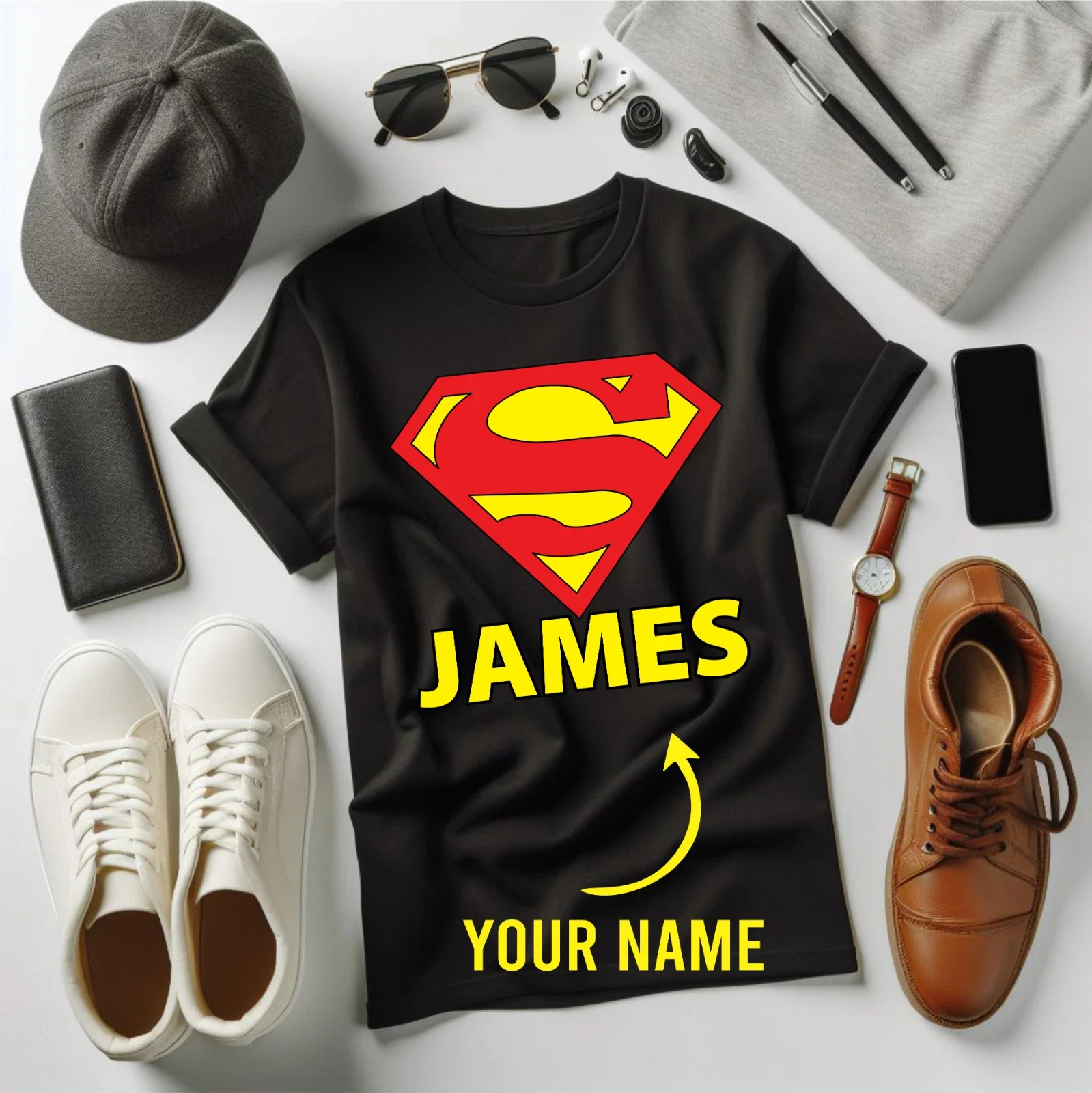 Personalised Super Dad T-Shirt Father Day Birthday Gift Superhero Unisex Top Unisex T-shirt, Sweatshirt, Hoodie, Long Sleeve Tee - T-Shirt, Sweatshirt, Hoodie