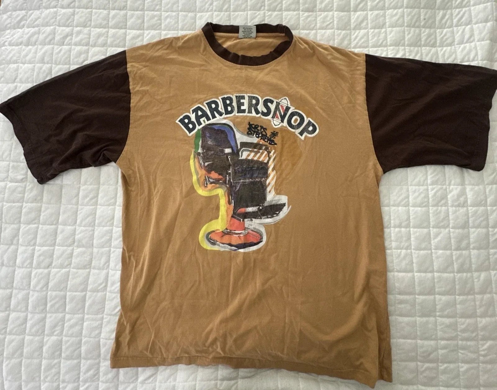 Vintage DELF Shirt Mens 4XL Brown Barbershop Kris Stephens Graphic Ringer 90s Unisex T-shirt, Sweatshirt, Hoodie, Long Sleeve Tee - T-Shirt, Sweatshirt, Hoodie