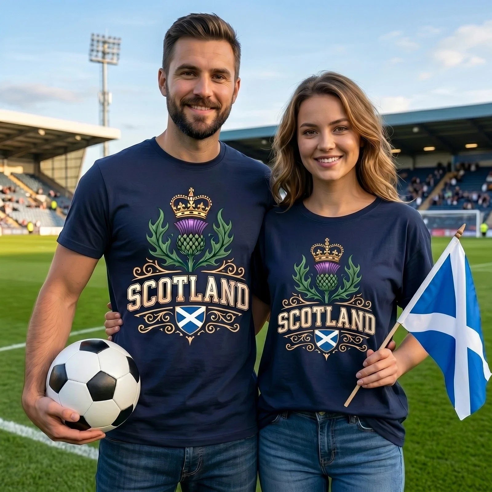Scotland Football T-Shirt Thistle Crown Shield Supporter Top Graphic Gift Tee Unisex T-shirt, Sweatshirt, Hoodie, Long Sleeve Tee - T-Shirt, Sweatshirt, Hoodie