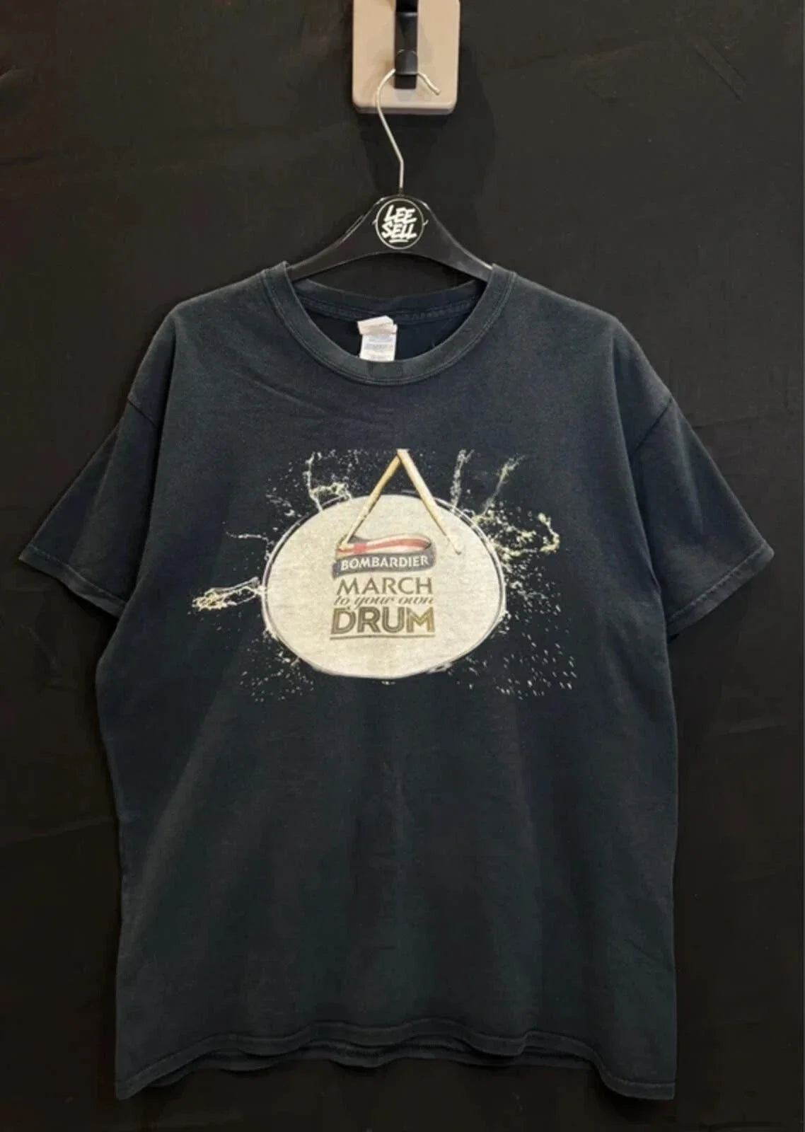 Vintage Y2K Bombardier Beer Graphic Tee - Size L - Black Unisex T-shirt, Sweatshirt, Hoodie, Long Sleeve Tee - T-Shirt, Sweatshirt, Hoodie