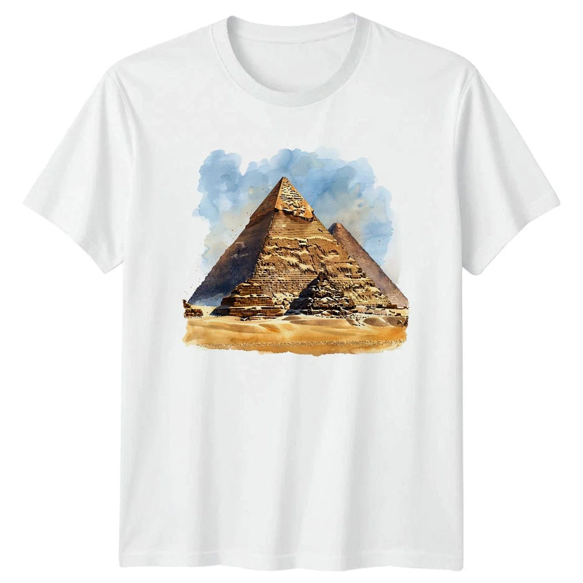 Giza Pyramids Ancient Egypt Landmarks Mens T-Shirt Womens Tee Graphic Unisex Top Unisex T-shirt, Sweatshirt, Hoodie, Long Sleeve Tee - T-Shirt, Sweatshirt, Hoodie