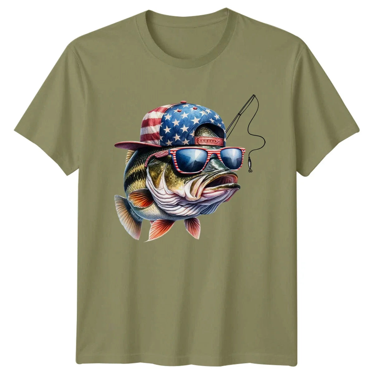 American Bass Fishing Mens T-Shirt Patriotic Angler Tee Unisex T-shirt, Sweatshirt, Hoodie, Long Sleeve Tee - T-Shirt, Sweatshirt, Hoodie