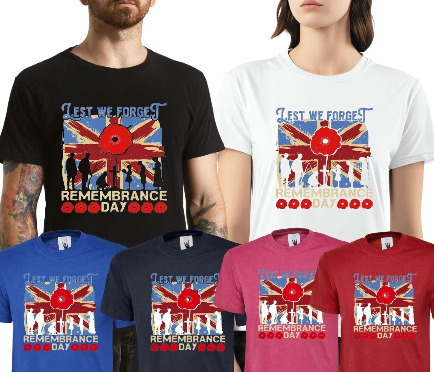 Lest we Forget T-Shirt POPPY Remembrance Day Armistice UK Adult & Kids Tee Tops Unisex T-shirt, Sweatshirt, Hoodie, Long Sleeve Tee - T-Shirt, Sweatshirt, Hoodie