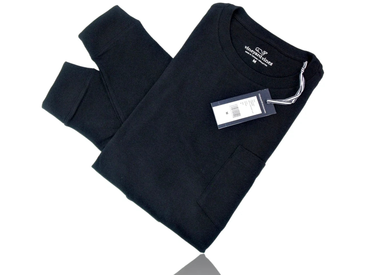 Vineyard Vines Long Sleeve T-Shirt Men's Medium Front Pocket Black, Cotton, New Unisex T-shirt, Sweatshirt, Hoodie, Long Sleeve Tee - T-Shirt, Sweatshirt, Hoodie